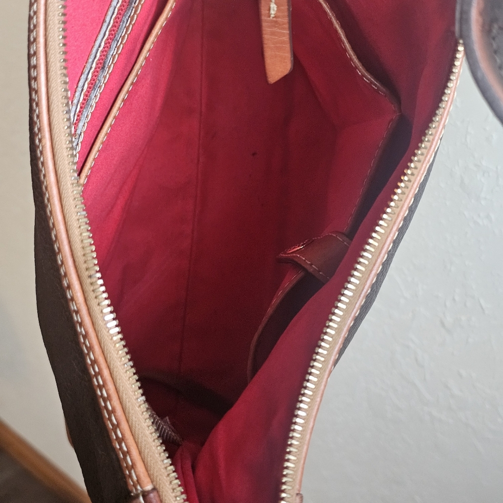 Dooney & Bourke Brown Pebble Leather Hobo Shoulder Bag - Picture 10 of 14